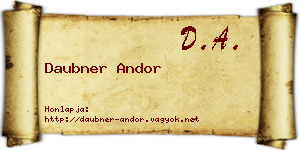 Daubner Andor névjegykártya